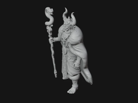 Horned Demon Mage Statue Design 9 - 3D Print Model 3D Print Model