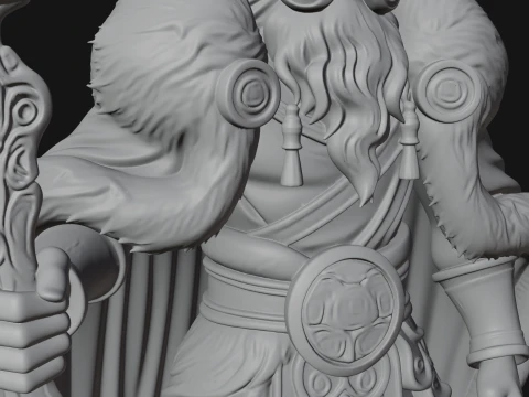 Horned Demon Mage Statue Design 9 - 3D Print Model 3D Print Model