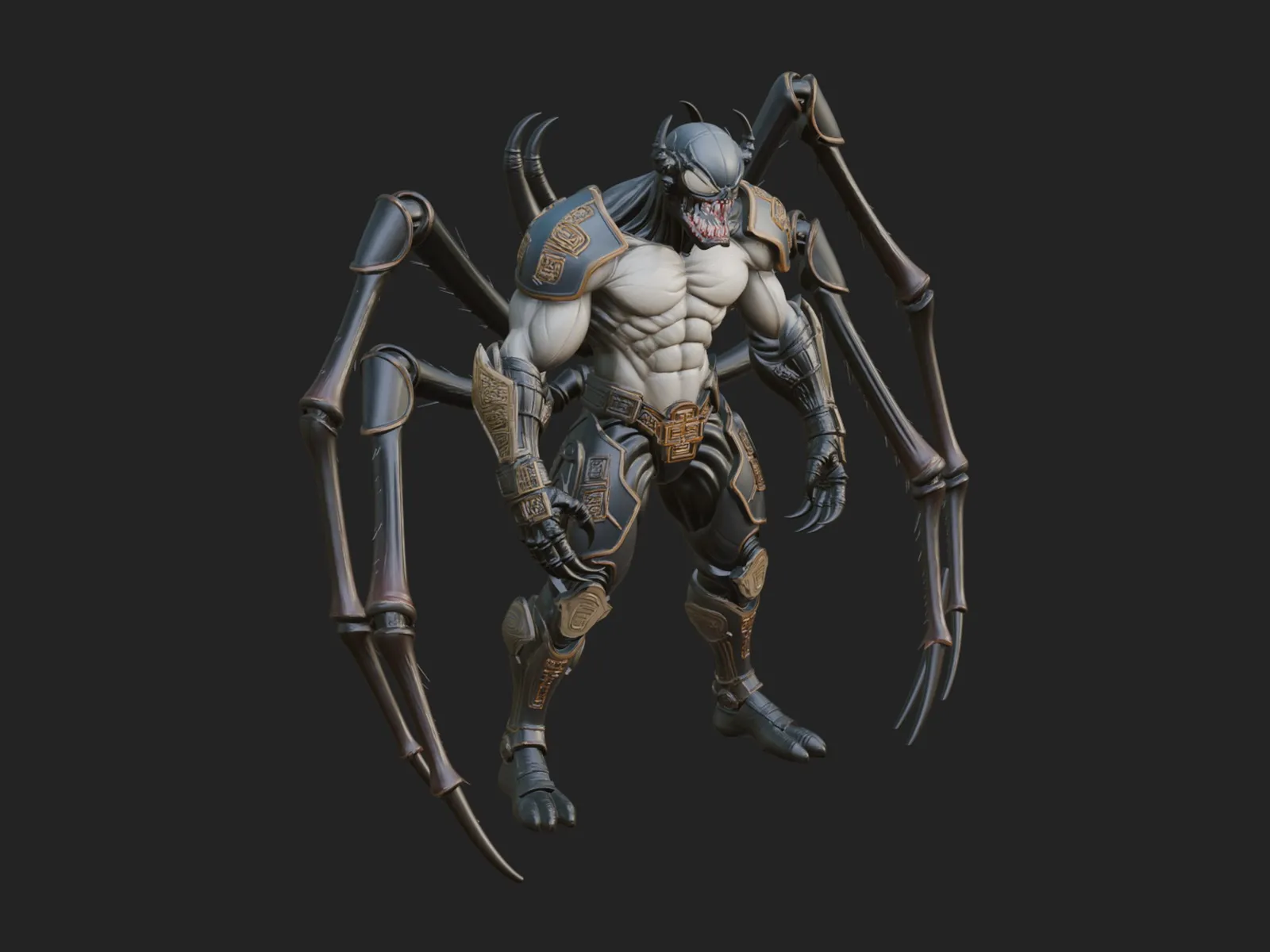 Spider Legged Demon Statue Design 16 - 3D Print Model 3D Print Model .c4d .max .obj .3ds .fbx .stl .blend 