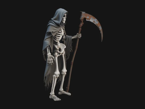 Hooded Skeleton Reaper Statue Design 37 - 3D Print Model 3D Print Model