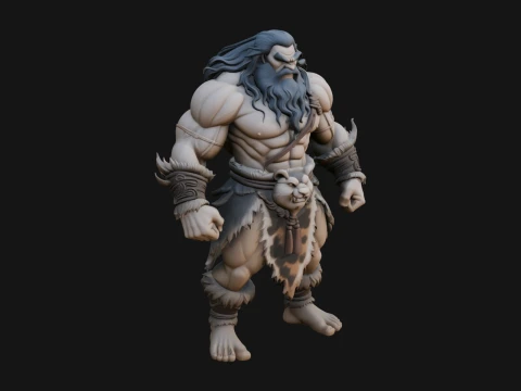 Barbarian Warlord Statue Design 21 - 3D Print Model 3D Print Model