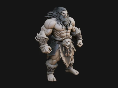 Barbarian Warlord Statue Design 22 - 3D Print Model 3D Print Model