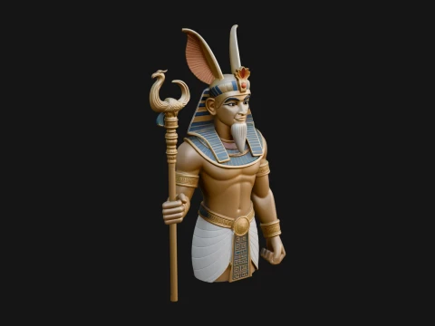 Egyptian Pharaoh Standing Statue Design 17 - 3D Print Model 3D Print Model