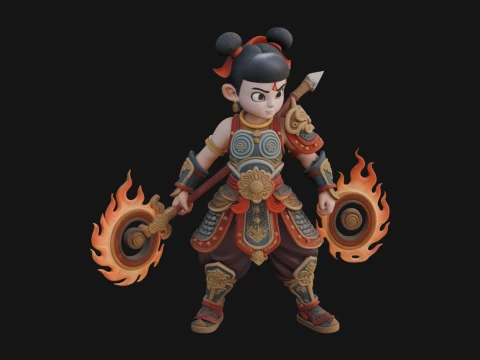 Fire Ring Boy Deity Statue Design 2 - 3D Print Model 3D Print Model