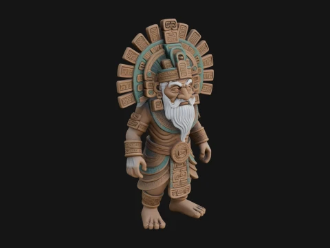 Aztec Feathered Noble Statue Design 23 - 3D Print Model 3D Print Model