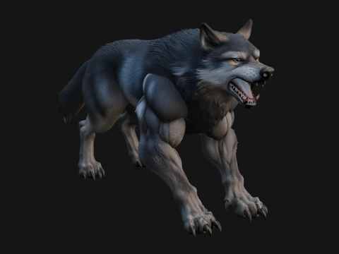 Prowling Werewolf Beast Statue Design 1 - 3D Print Model 3D Print Model