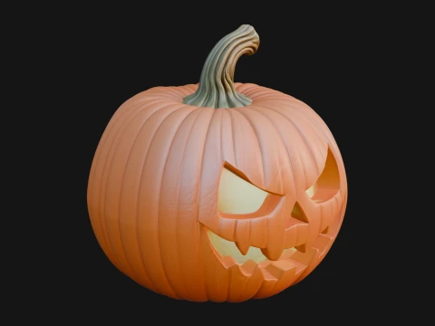 Carved Pumpkin Lantern Statue Design 15 - 3D Print Model 3D Print Model