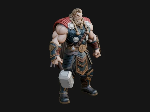 Hammer Thunder God Statue Design 8 - 3D Print Model 3D Print Model