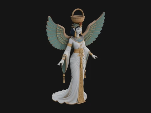 Winged Egyptian Goddess Statue Design 5 - 3D Print Model 3D Print Model