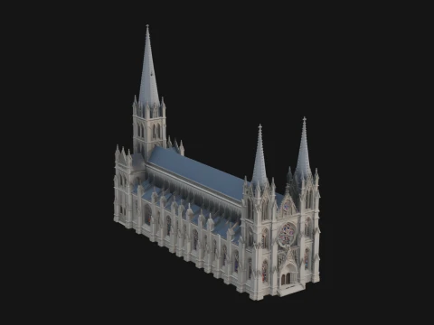 Gothic Cathedral Tower Model Design 8 - 3D Print Model 3D Print Model