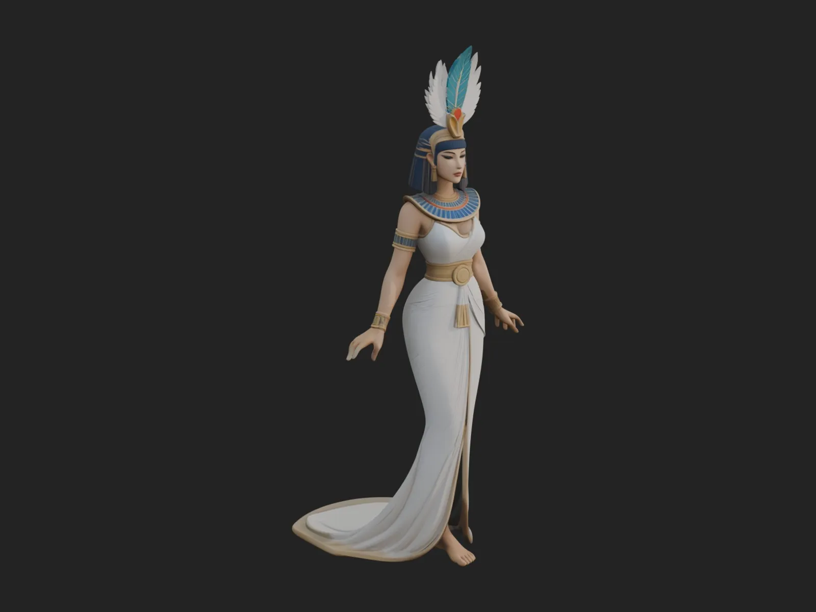 Egyptian Queen Statue Design 11 - 3D Print Model 3D Print Model .c4d .max .obj .3ds .fbx .stl .blend 