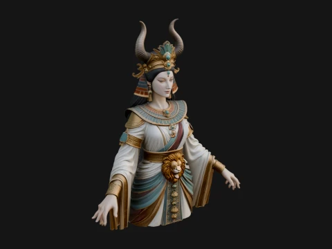 Crescent Crown Priestess Statue Design 11 - 3D Print Model 3D Print Model
