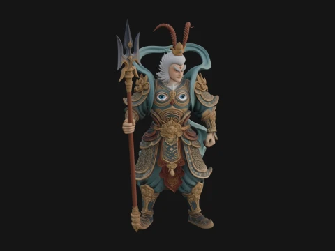 Oriental Armored Guard Statue Design 5 - 3D Print Model 3D Print Model