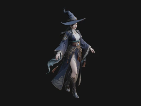 Witch Hat Sorcerer Statue Design 31 - 3D Print Model 3D Print Model