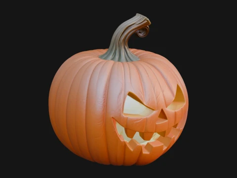 Carved Pumpkin Lantern Statue Design 14 - 3D Print Model 3D Print Model