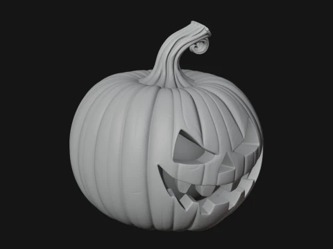 Carved Pumpkin Lantern Statue Design 14 - 3D Print Model 3D Print Model