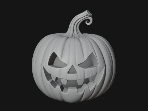 Carved Pumpkin Lantern Statue Design 14 - 3D Print Model 3D Print Model