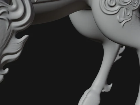 Qilin Deer Beast Statue Design 14 - 3D Print Model 3D Print Model