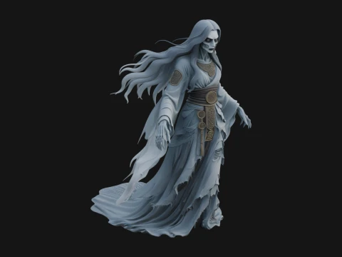 Floating Ghost Statue Design 9 - 3D Print Model 3D Print Model