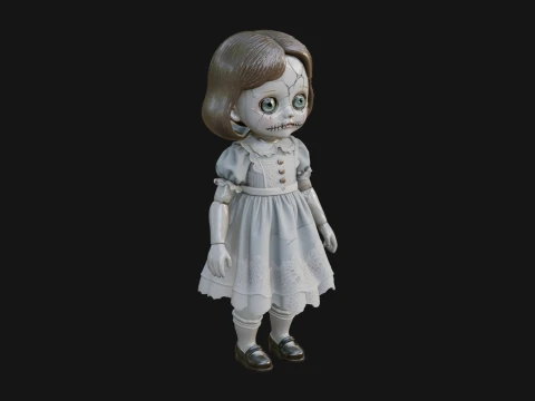 Haunted Porcelain Doll Statue Design 3 - 3D Print Model 3D Print Model