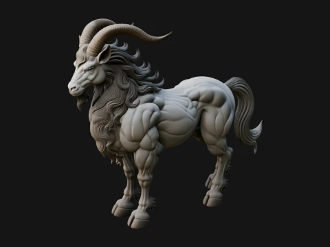 Qilin Deer Beast Statue Design 15 - 3D Print Model 3D Print Model