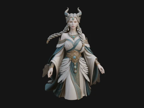 Elven Queen Statue Design 34 - 3D Print Model 3D Print Model