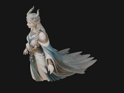 Elven Queen Statue Design 34 - 3D Print Model 3D Print Model