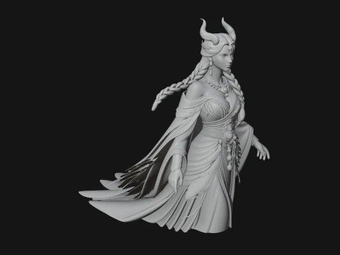Elven Queen Statue Design 34 - 3D Print Model 3D Print Model