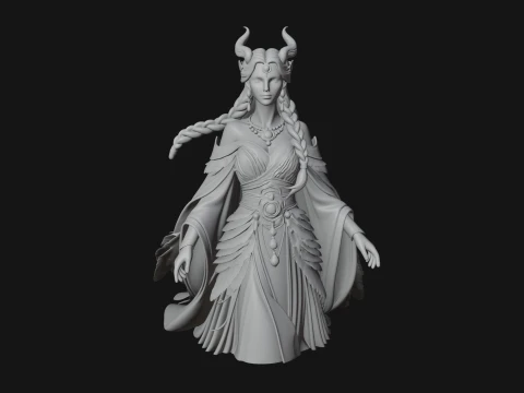 Elven Queen Statue Design 34 - 3D Print Model 3D Print Model