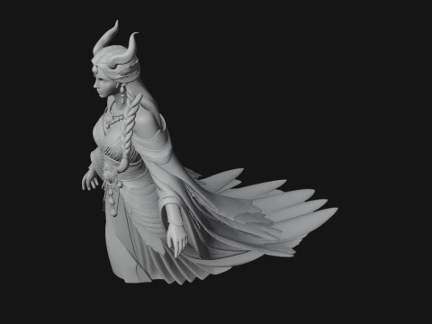 Elven Queen Statue Design 34 - 3D Print Model 3D Print Model