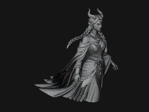 Elven Queen Statue Design 34 - 3D Print Model 3D Print Model