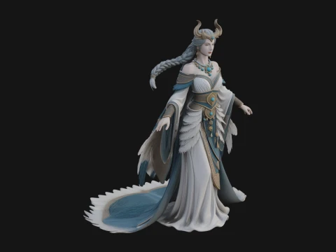 Elven Queen Statue Design 35 - 3D Print Model 3D Print Model