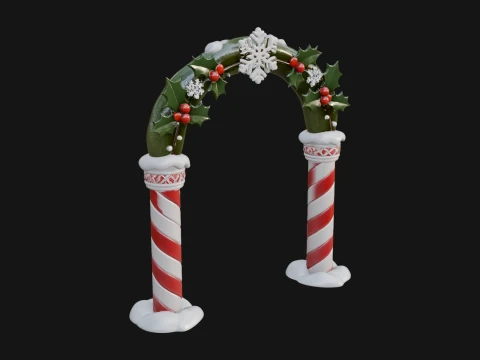 Candy Cane Christmas Arch Design 4 - 3D Print Model 3D Print Model