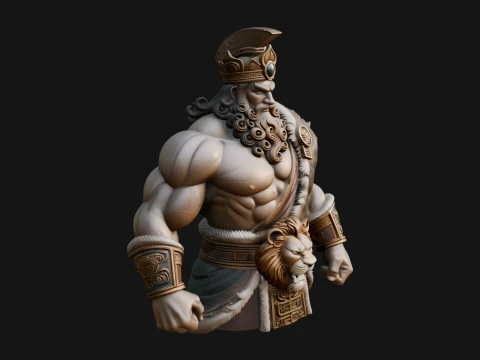 Greek Warrior Bust Statue Design 6 - 3D Print Model 3D Print Model