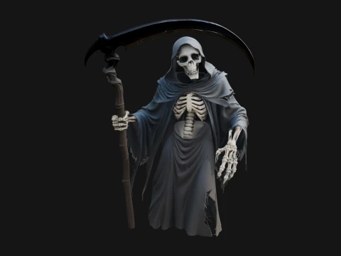 Hooded Skeleton Reaper Statue Design 38 - 3D Print Model 3D Print Model