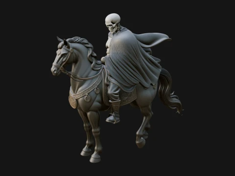 Headless Horseman Rider Statue Design 1 - 3D Print Model 3D Baskı Modeli