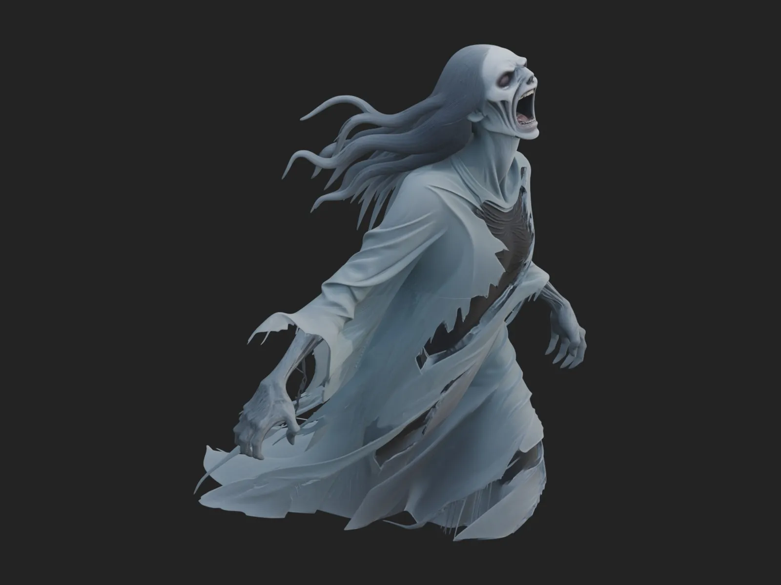Floating Ghost Statue Design 10 - 3D Print Model 3D Print Model .c4d .max .obj .3ds .fbx .stl .blend 
