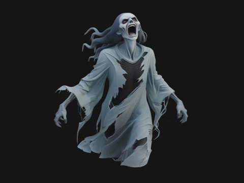 Floating Ghost Statue Design 10 - 3D Print Model 3D Print Model