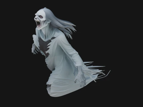 Floating Ghost Statue Design 10 - 3D Print Model 3D Print Model
