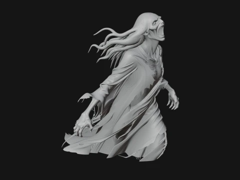 Floating Ghost Statue Design 10 - 3D Print Model 3D Print Model