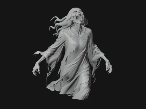 Floating Ghost Statue Design 10 - 3D Print Model 3D Print Model