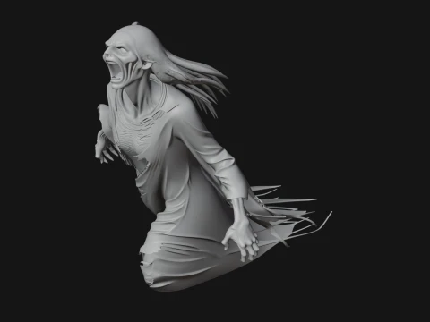 Floating Ghost Statue Design 10 - 3D Print Model 3D Print Model