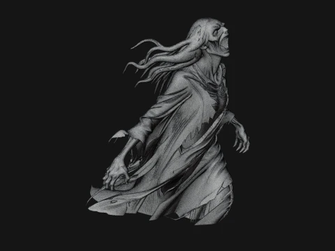 Floating Ghost Statue Design 10 - 3D Print Model 3D Print Model