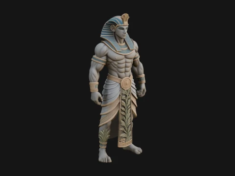 Egyptian Pharaoh Standing Statue Design 18 - 3D Print Model 3D Print Model