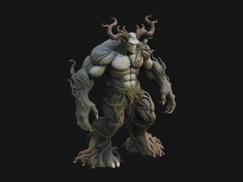 Dise&ntilde;o de estatua de criatura de &aacute;rbol nudoso 5 - Modelo de impresi&oacute;n 3D Modelo de impresión 3D