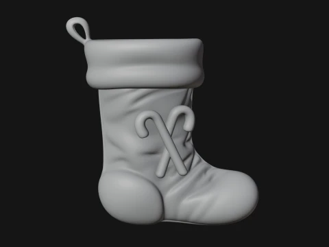 Christmas Stocking Ornament Design 2 - 3D Print Model 3D Print Model