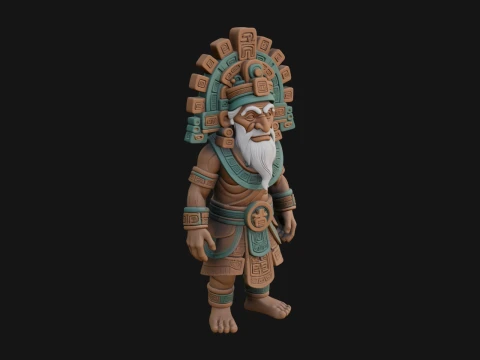 Aztec Feathered Noble Statue Design 24 - 3D Print Model 3D Print Model