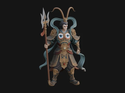 Oriental Armored Guard Statue Design 7 - 3D Print Model 3D Print Model