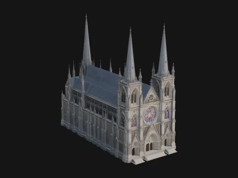 Gothic Cathedral Tower Model Design 10 - 3D Print Model 3D Print Model