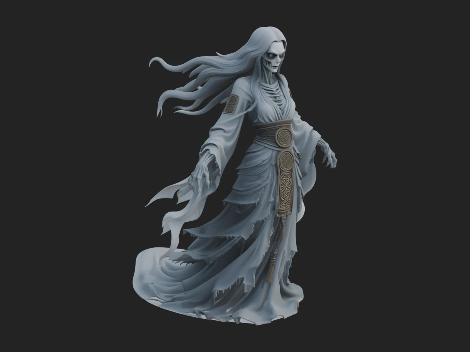 Floating Ghost Statue Design 11 - 3D Print Model 3D Print Model .c4d .max .obj .3ds .fbx .stl .blend 